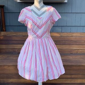 Eshakti Pink Candystripe XL Vintage Style Dress with Pockets